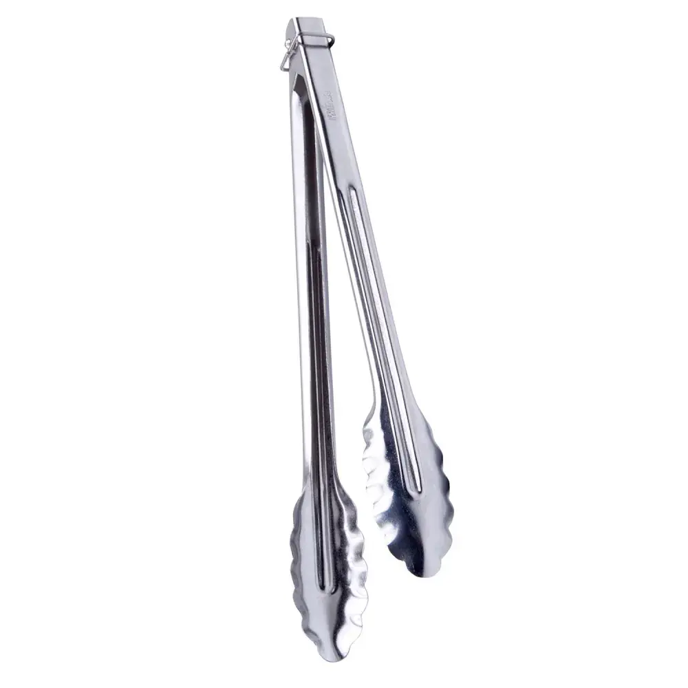 Winco UTLK-12 12" Utility Tongs w/ Locking Ring, Stainless Steel
