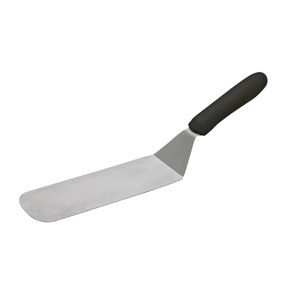 Winco TKP-90 8 1/4" Offset Turner w/ Black Plastic Handle, Stainless Steel