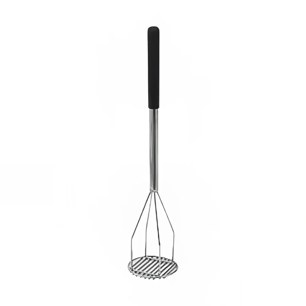 Winco PTMP-24R 24 1/2" Round Potato Masher w/ Black Polypropylene Handle Sleeve
