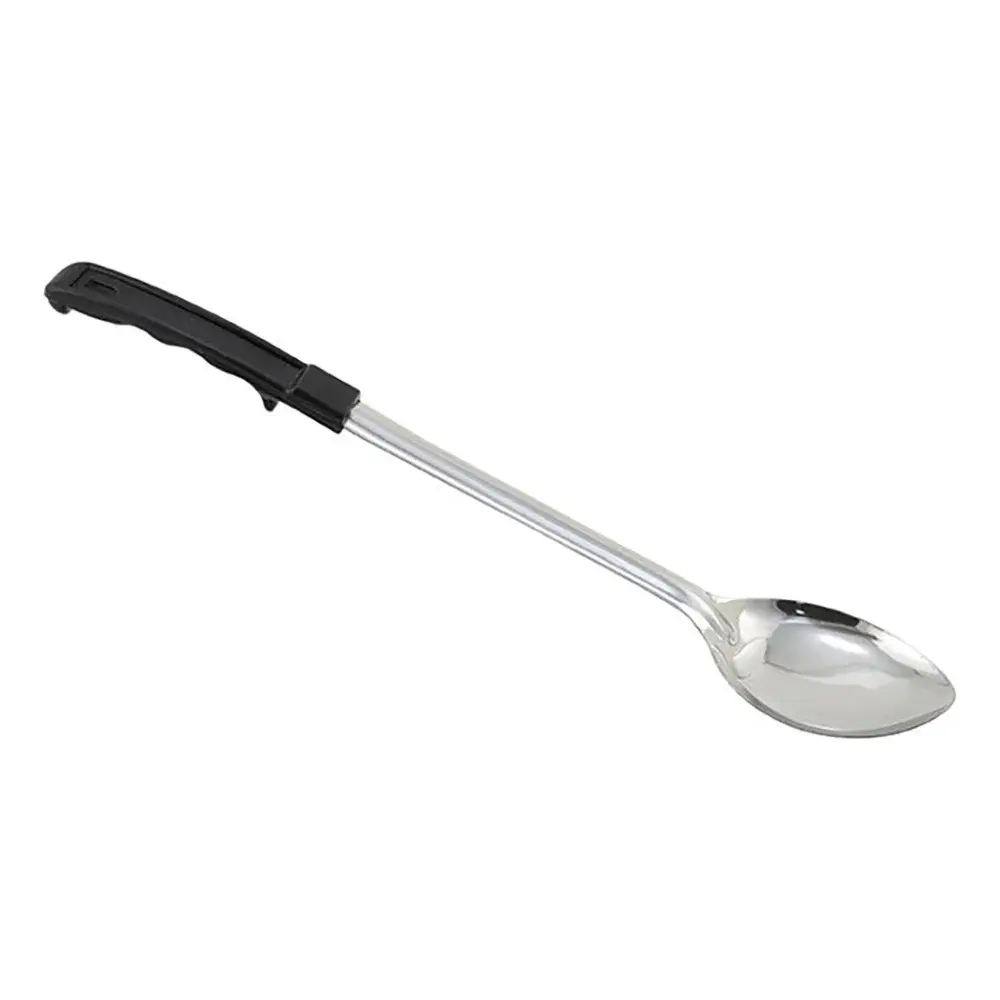 Winco BHON-15 15" Solid Basting Spoon w/ Black Plastic Handle, Stainless