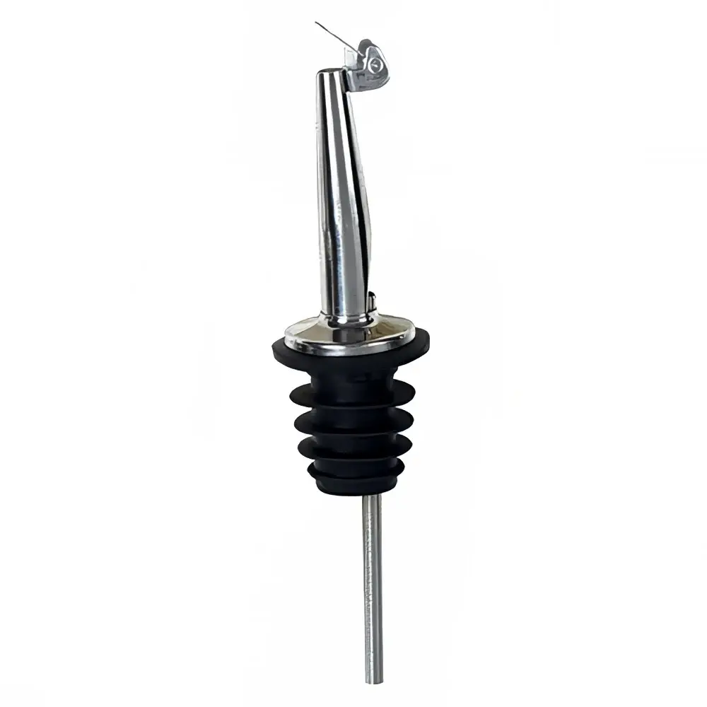 Winco PPM-4C Medium-Fast Flow Liquor Pourer w/ Stainless Breather Tube & Plastic Cork