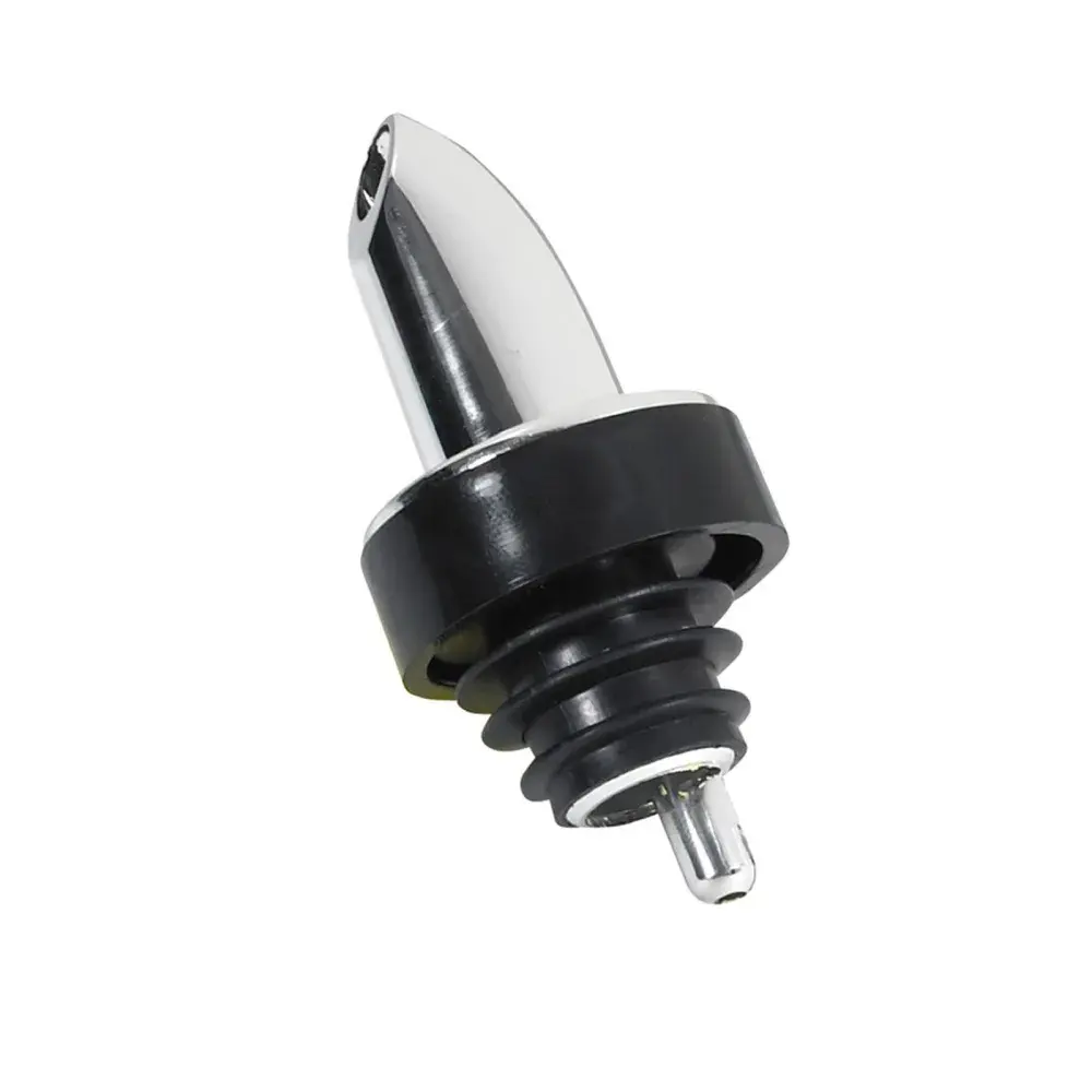 Winco PP-C Fast Flow Liquor Pourer w/ Chrome Spout, Black Collar