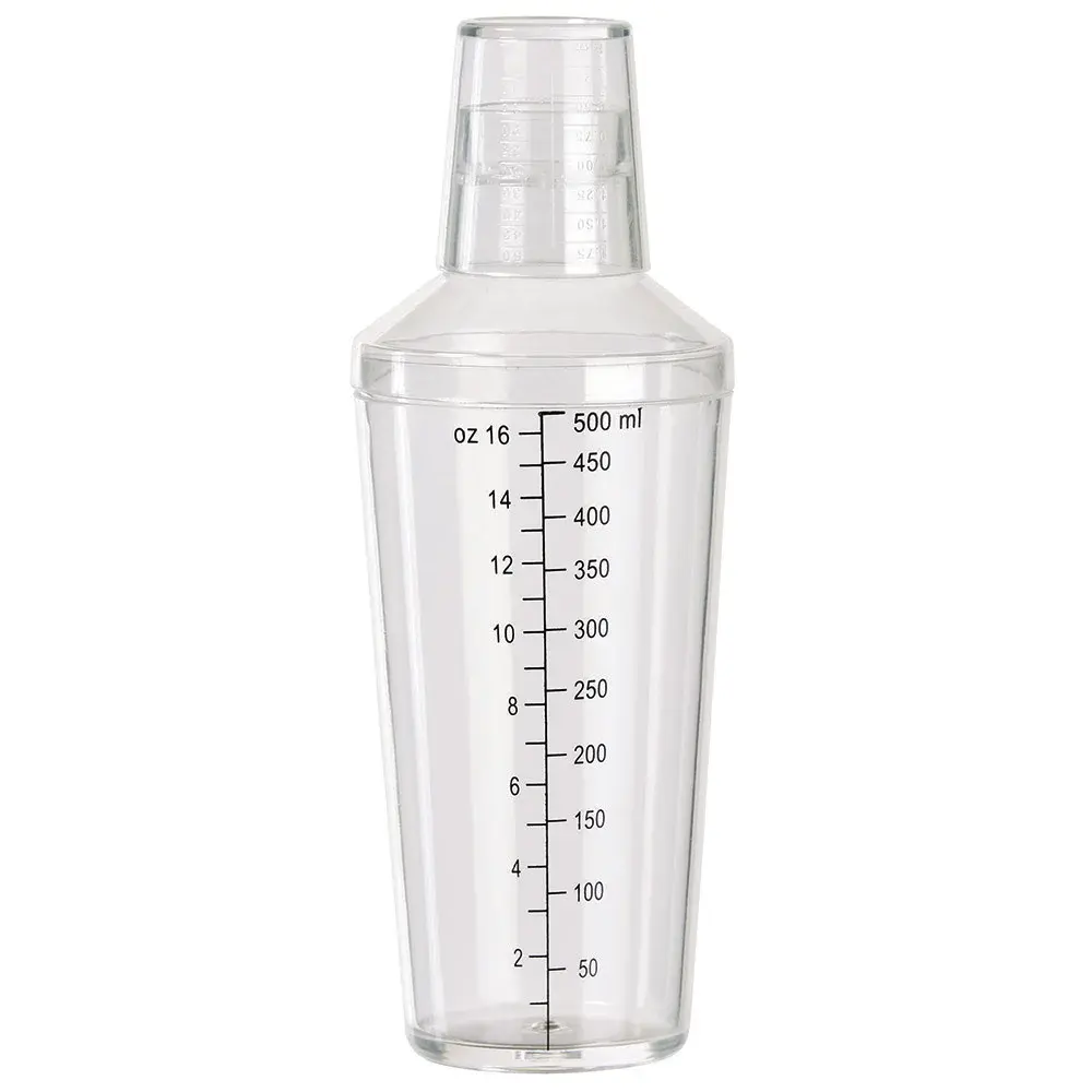Winco BS-16PC 16 oz Plastic Bar Cocktail Shaker, Clear