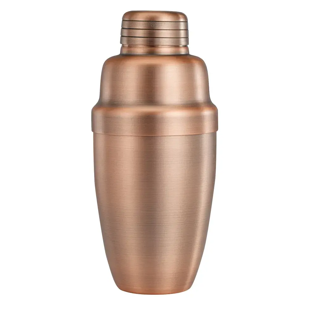 Winco BASS-16AC 16 oz Stainless Steel Shaker Set, Antique Copper Finish