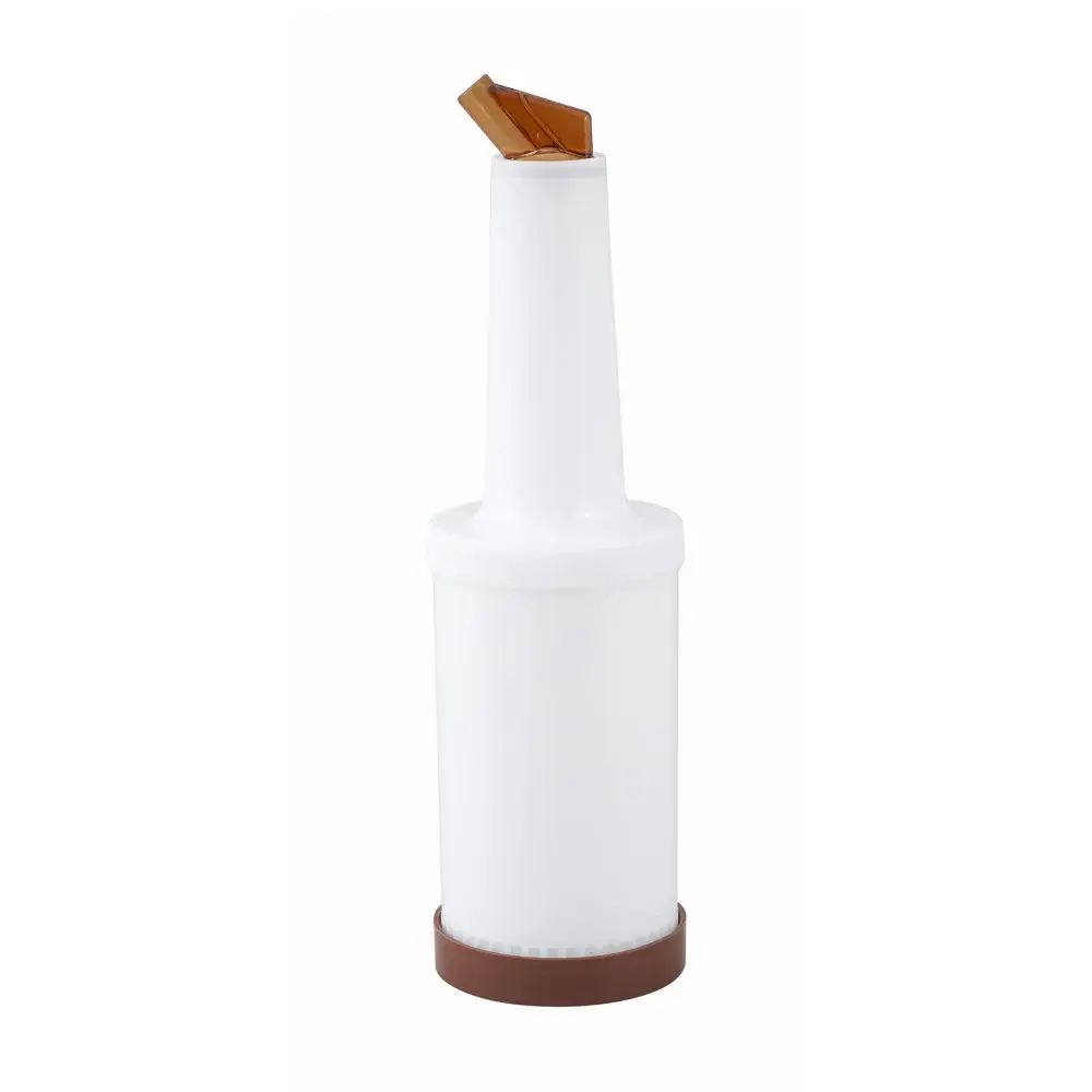 Winco PPB-1B 1 qt Liquor & Juice Multi Pour w/ Brown Spout & Lid