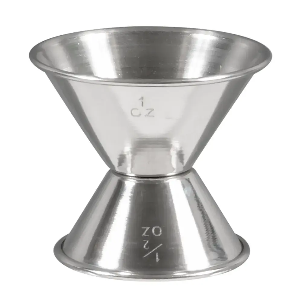 Winco J-1 Double Jigger - 1/2 & 1 oz, Stainless