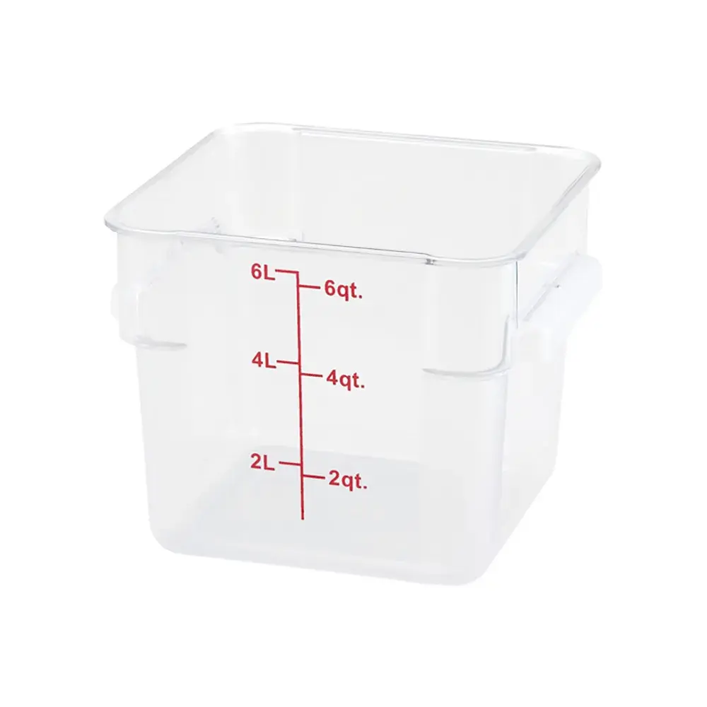 Winco PTSC-6 6 qt Square Food Storage Container - Translucent