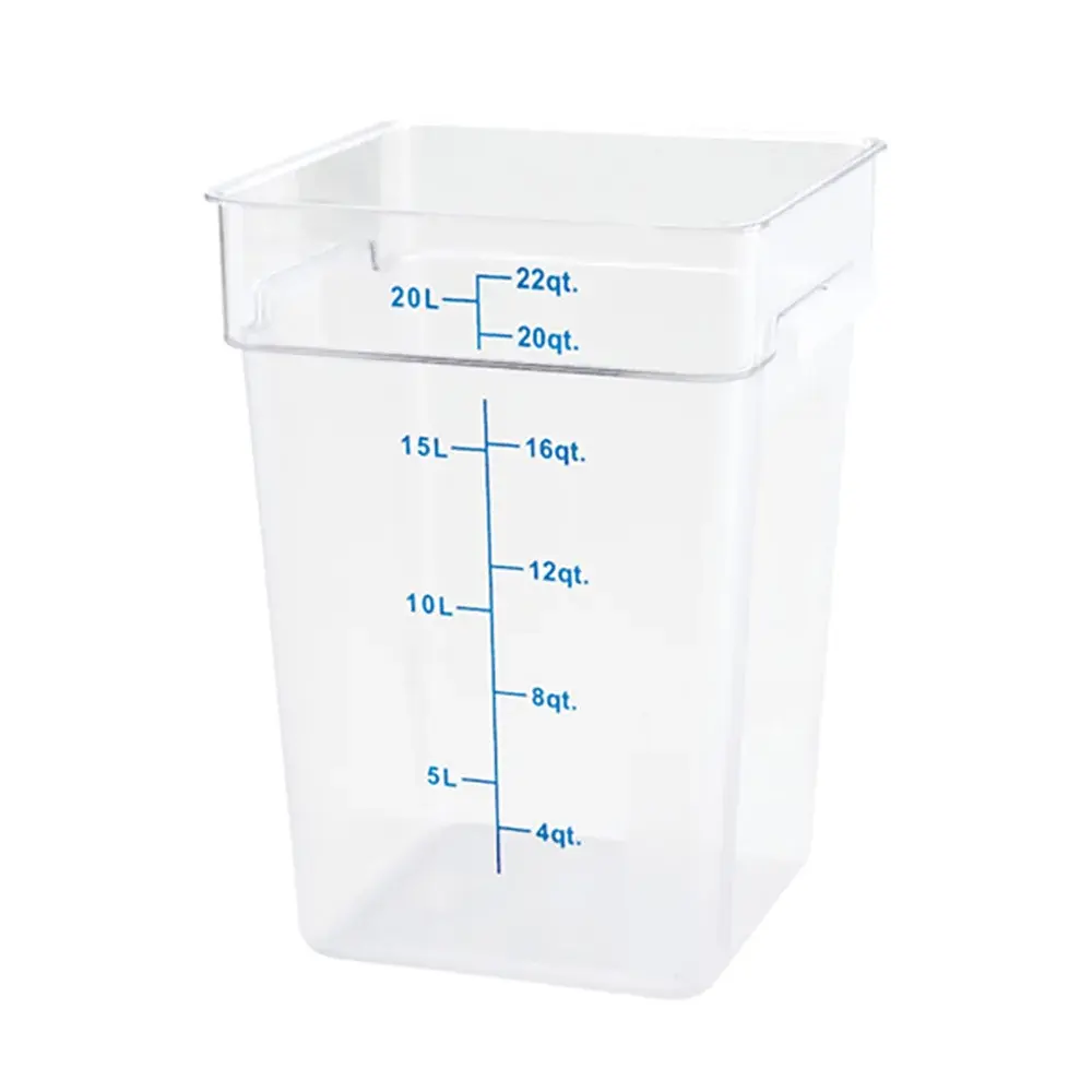 Winco PTSC-22 22 qt Square Food Storage Container - Translucent