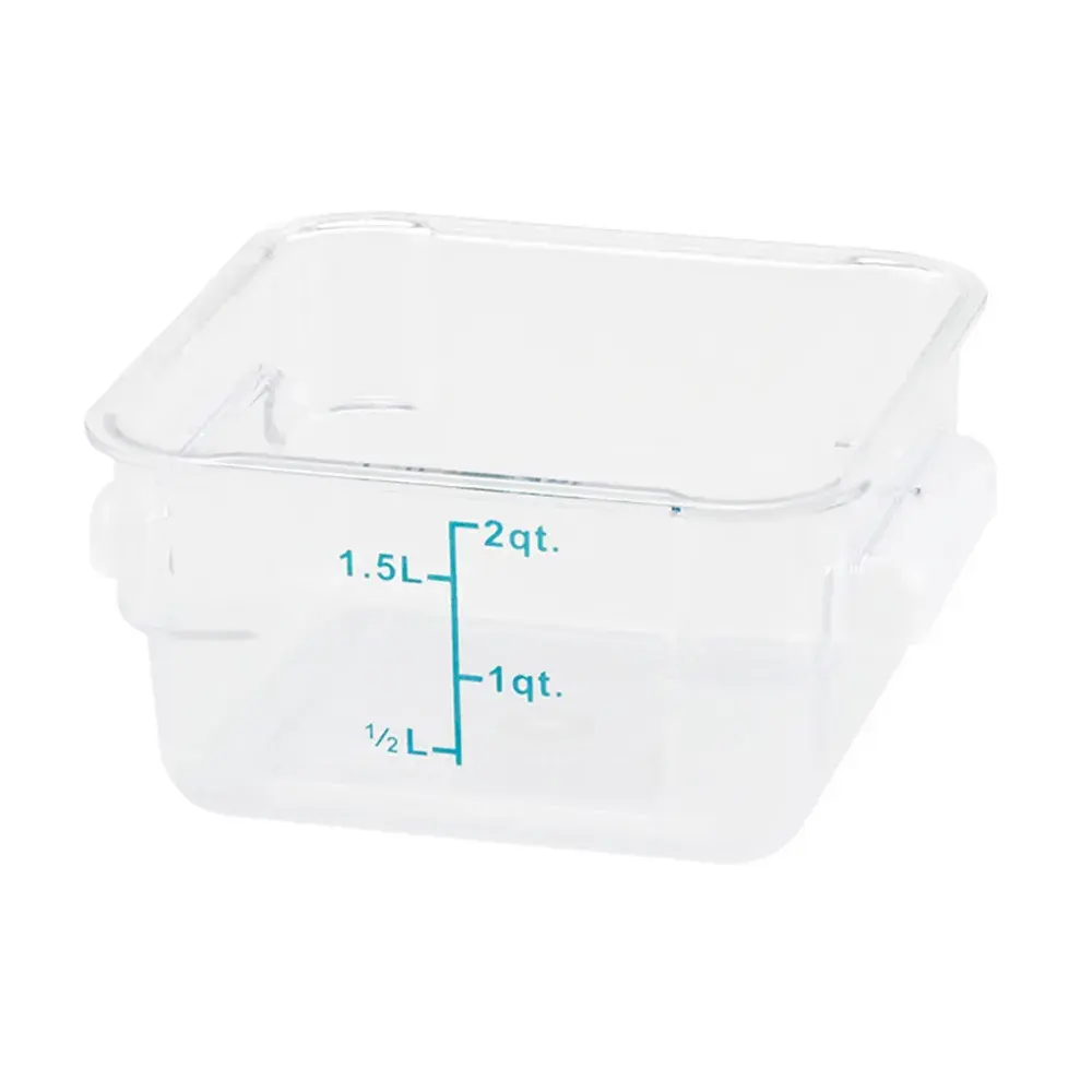 Winco PTSC-2 2 qt Square Food Storage Container - Translucent