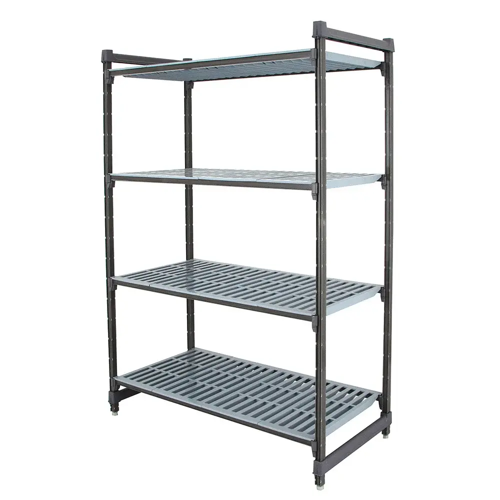 Cambro CBU244872V4580 48" NSF 4-Tier Polymer Shelf Kit - Camshelving® Basics Plus, 24"W, 72"H