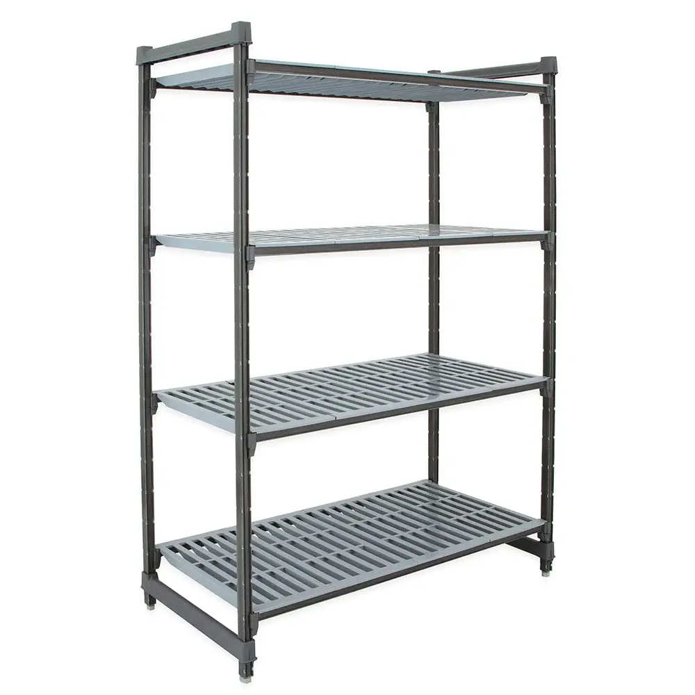 Cambro CBU246072V4580 60" NSF 4-Tier Polymer Shelf Kit - Camshelving® Basics Plus, 24"W, 72"H