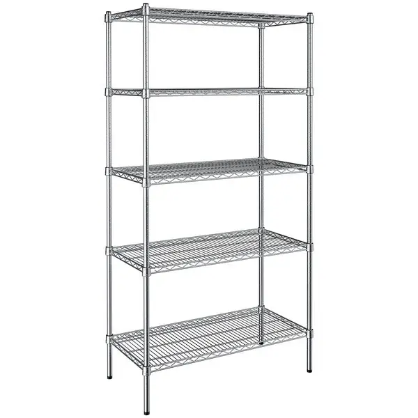 Steelton 18" Wide NSF Chrome 5-Shelf Kit with 72" Posts