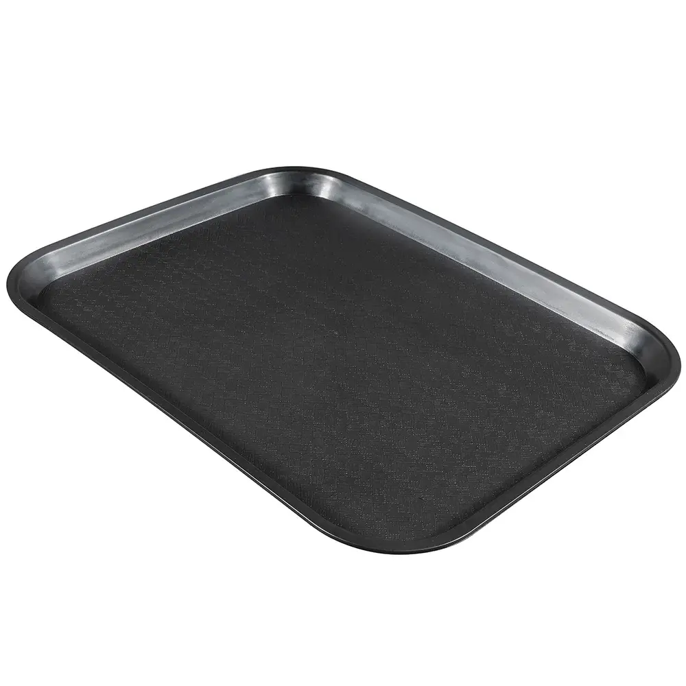 Winco FFT-1216K Plastic Fast Food Tray - 16"L x 12"W, Black