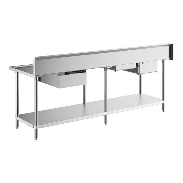 Regency Spec Line 30" x 96" 14 Gauge Stainless Steel Work Table with 2 Sinks