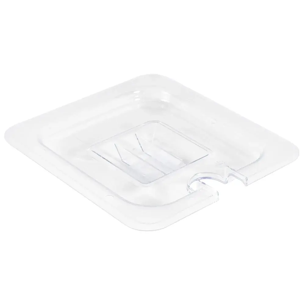 Winco SP7600C 1/6 Size Slotted Food Pan Cover, Polycarbonate