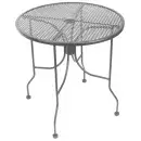 American Tables & Seating 30" Round Outdoor Table w/ Umbrella Hole - Aluminum, Dark Gray (ALM30-GRY)
