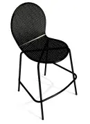 American Tables & Seating 42" Barstool w/ Round Mesh Back & Seat - Aluminum, Black (94-BS)