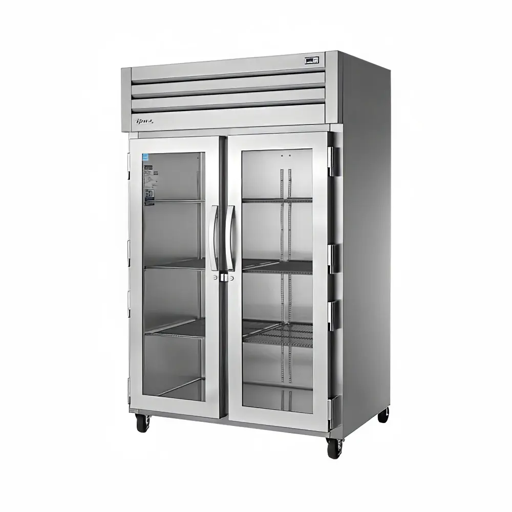 True STG2R-2G-HC 52 3/5" Two Section Reach In Refrigerator, (2) Left/Right Hinge Glass Doors, 115v