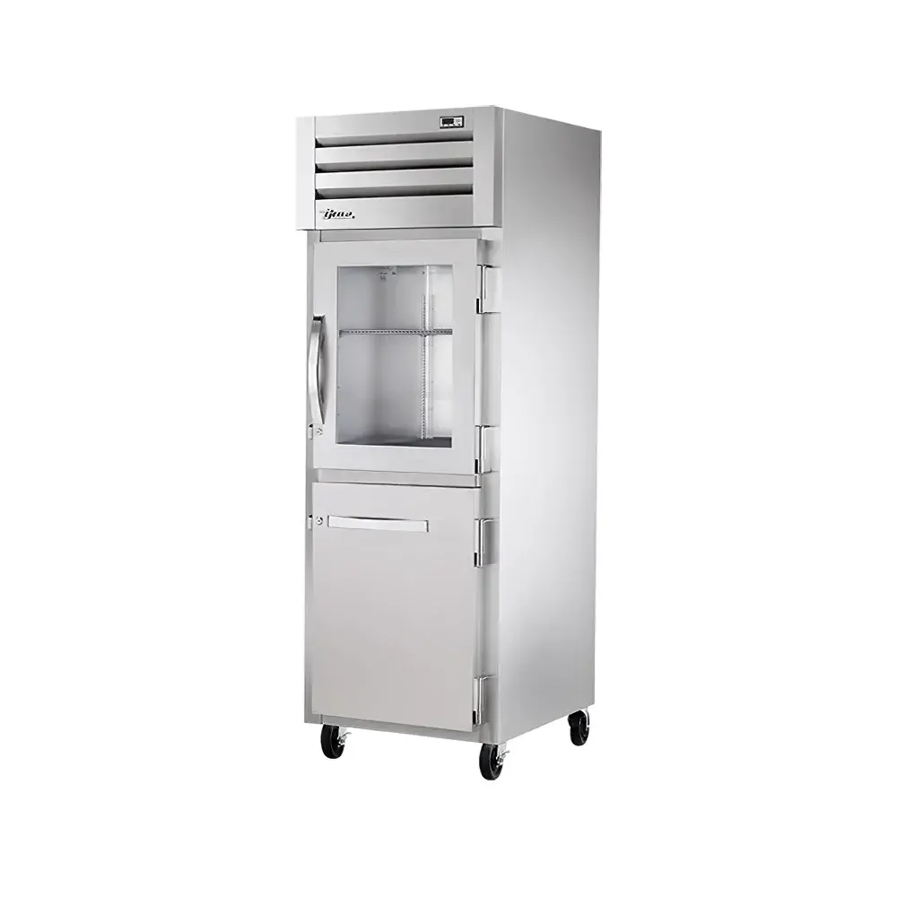 True STG1R-1HG/1HS-HC 27 1/2" One Section Reach In Refrigerator, (1) Glass Door, (1) Solid Door, Right Hinge, 115v