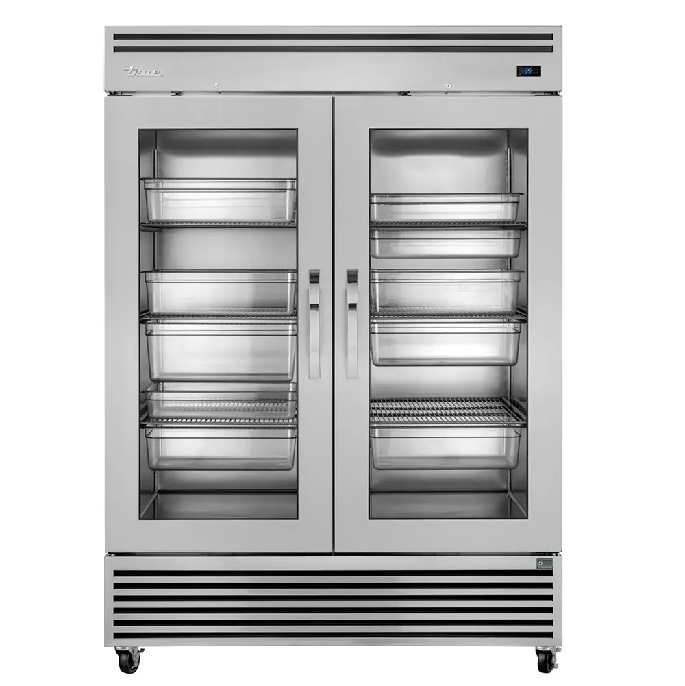 True TGN-2R-2G 57 5/8" Two Section Reach In Refrigerator, (2) Left/Right Hinge Glass Doors, 120v
