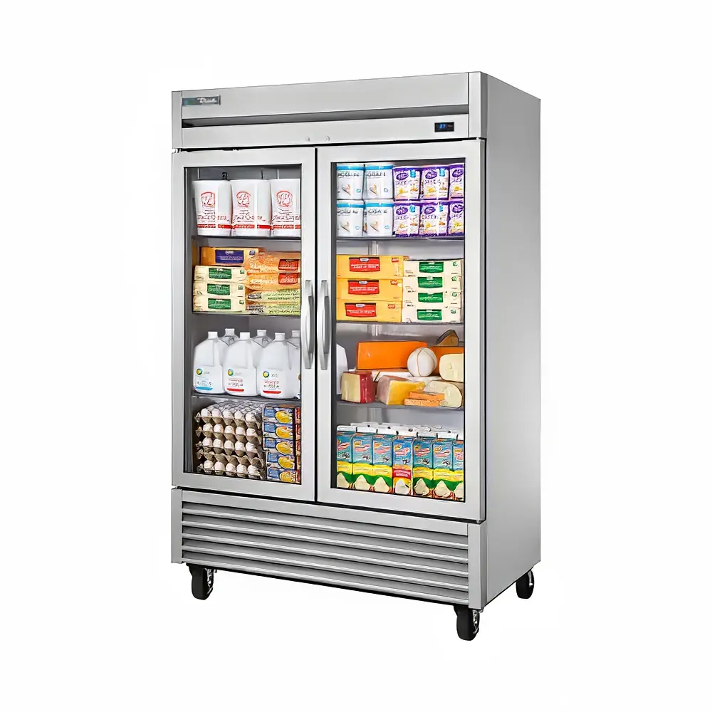 True TS-49G-HC~FGD01 54 1/10" Two Section Reach In Refrigerator, (2) Left/Right Hinge Glass Doors, 115v
