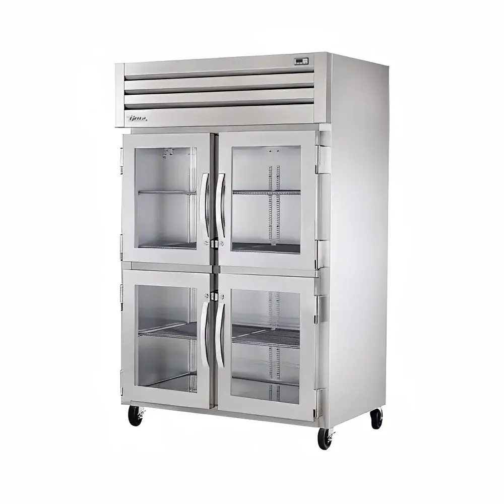 True STG2R-4HG-HC 52 3/5" Two Section Reach In Refrigerator, (4) Left/Right Hinge Glass Doors, 115v