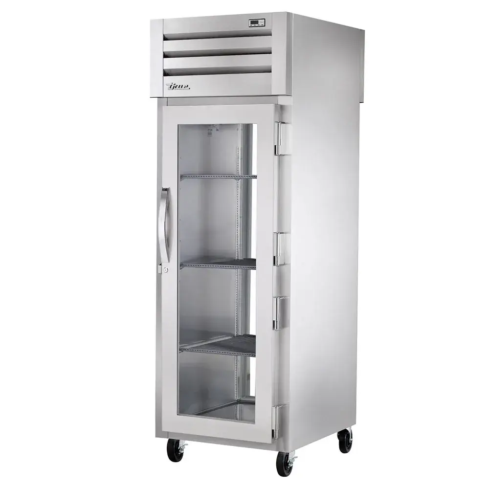 True STG1RPT-1G-1G-HC 27 1/2" One Section Pass Thru Refrigerator, (2) Right Hinge Glass Doors, 115v