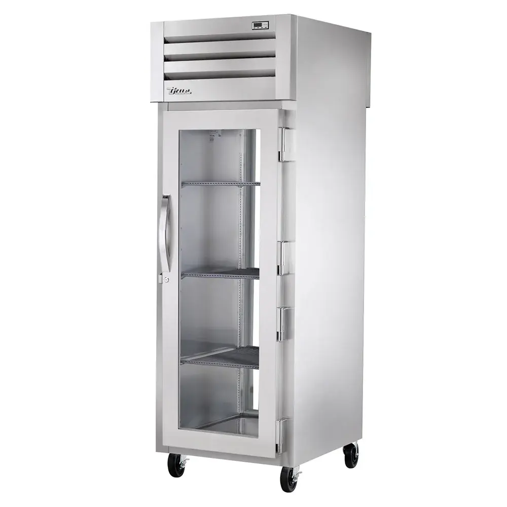 True STA1RPT-1G-1G-HC 27 1/2" One Section Pass Thru Refrigerator, (2) Right Hinge Glass Doors, 115v