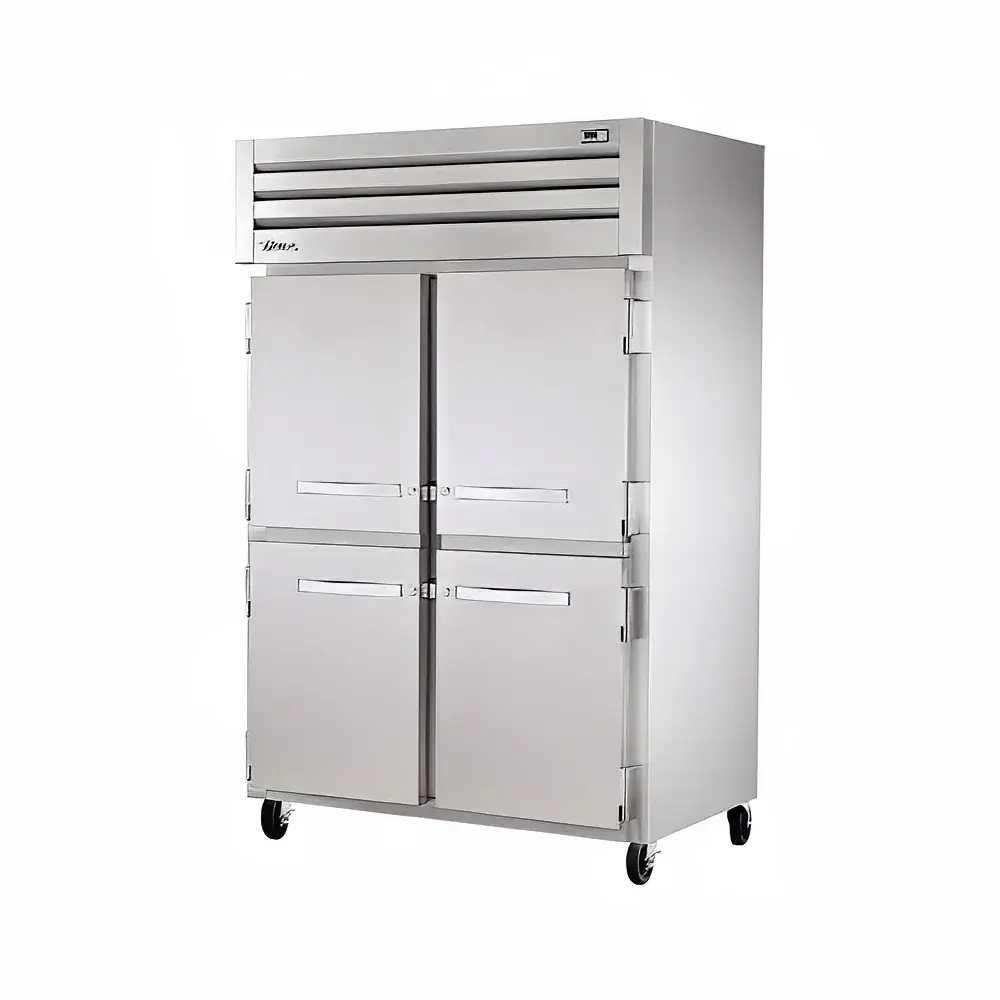 True STR2R-4HS-HC 52 3/5" Two Section Reach In Refrigerator, (4) Left/Right Hinge Solid Doors, 115v