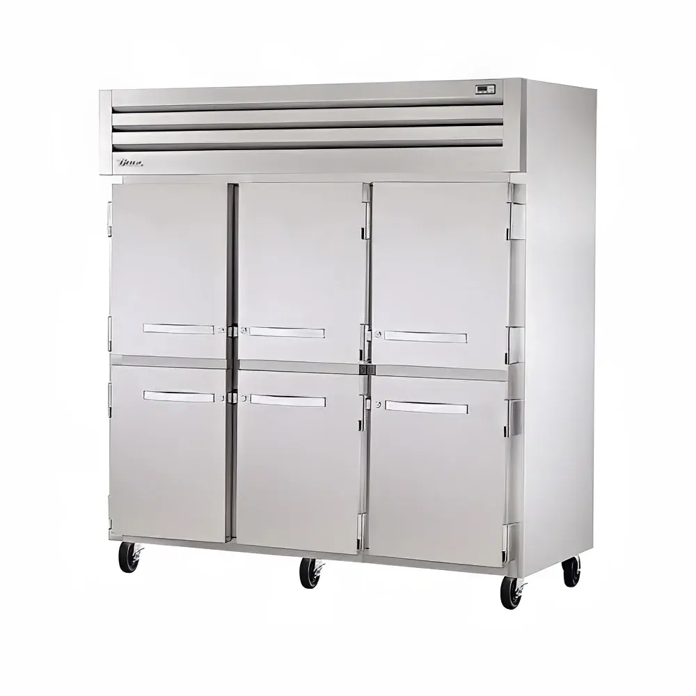 True STG3R-6HS-HC 77 3/4" Three Section Reach In Refrigerator, (6) Left/Right Hinge Solid Doors, 115v