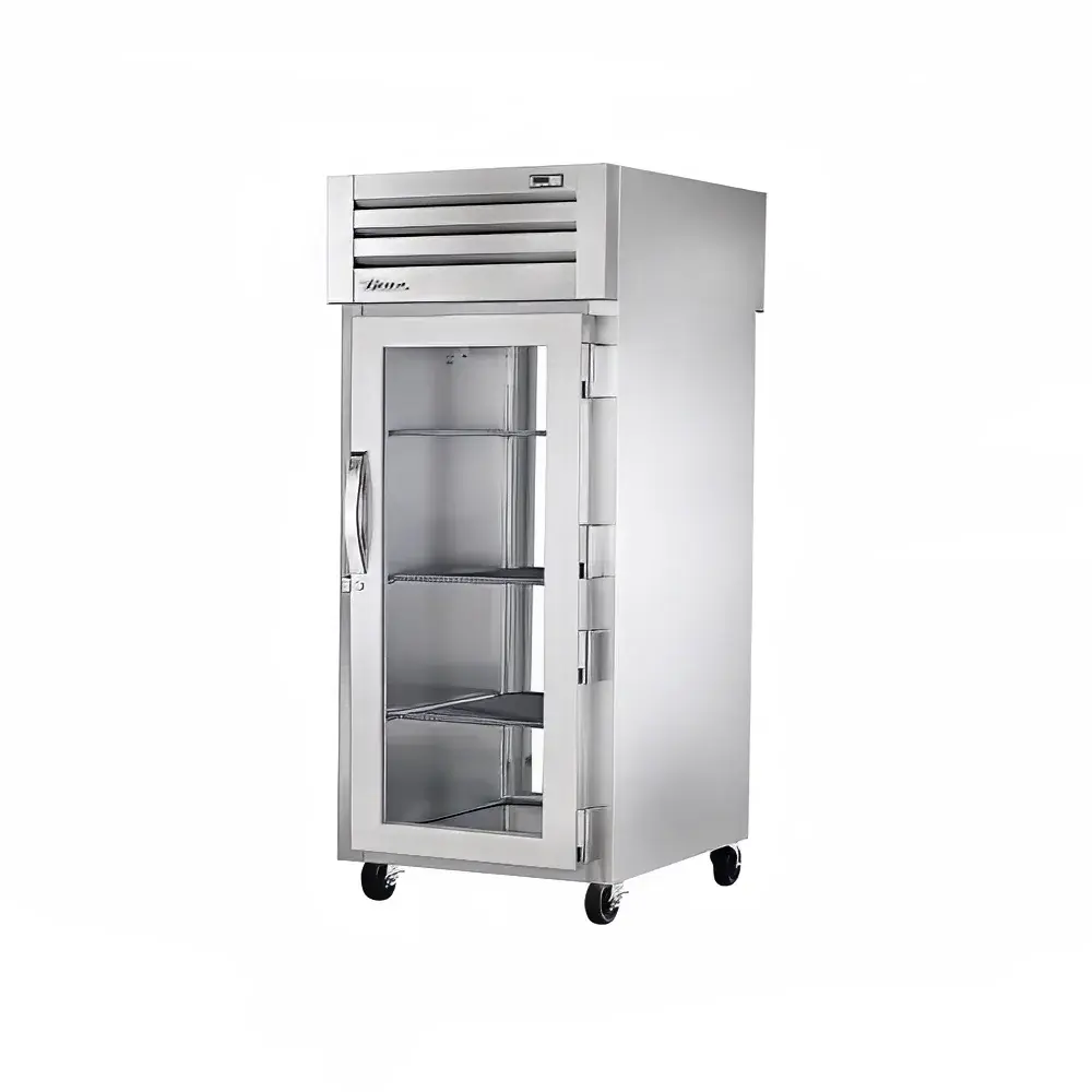True STR1RPT-1G-1G-HC 27 1/2" One Section Pass Thru Refrigerator, (2) Right Hinge Glass Doors, 115v