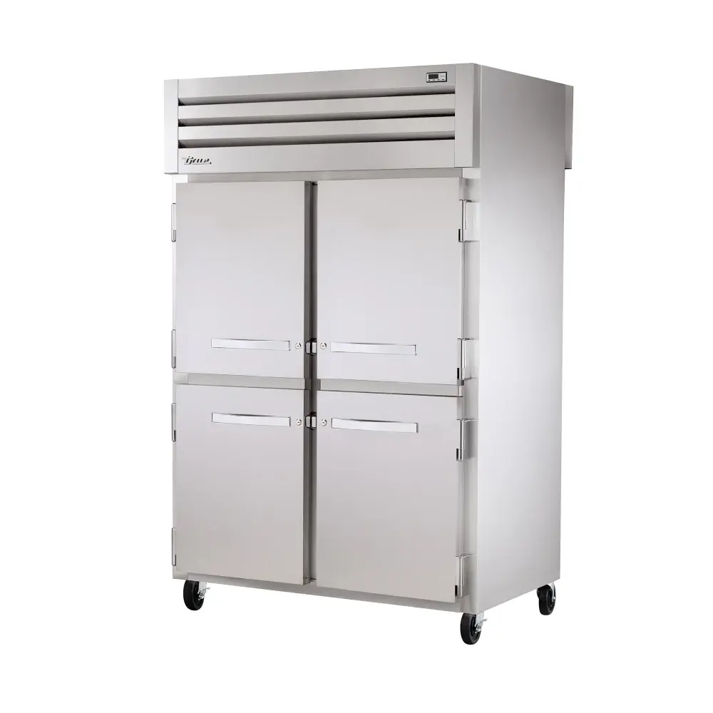 True STG2RPT-4HS-2G-HC 52 5/8" Two Section Pass Thru Refrigerator, (2) Glass Doors, (4) Solid Doors, Left/Right Hinge, 115v
