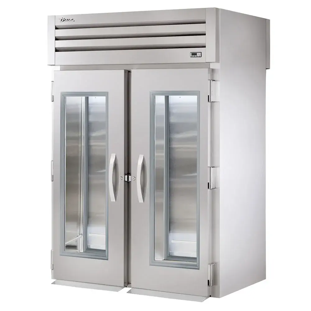 True STR2RRI-2G-HC 68" Two Section Roll In Refrigerator, (2) Left/Right Hinge Glass Doors, 115v