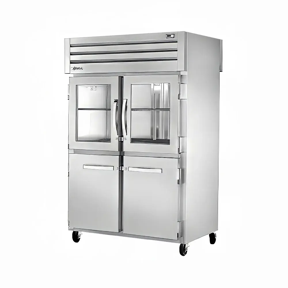 True STA2RPT-2HG/2HS-2S-HC 52 3/5" Two Section Pass Thru Refrigerator, (2) Glass Doors, (4) Solid Doors, Left/Right Hinge, 115v