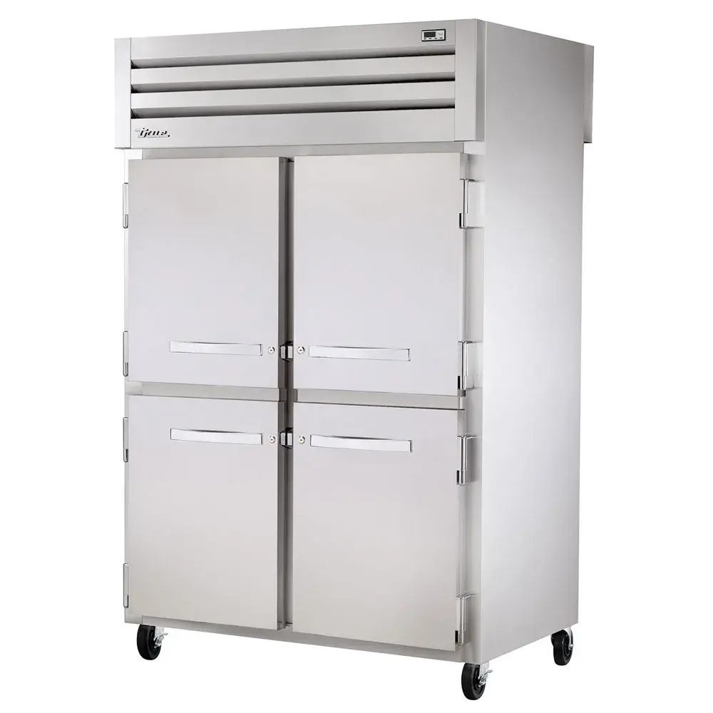 True STA2RPT-4HS-2G-HC 52 3/5" Two Section Pass Thru Refrigerator, (2) Glass Doors, (4) Solid Doors, Left/Right Hinge, 115v