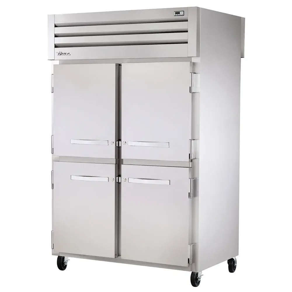 True STR2RPT-4HS-2G-HC 52 3/5" Two Section Pass Thru Refrigerator, (2) Glass Doors, (4) Solid Doors, Left/Right Hinge, 115v