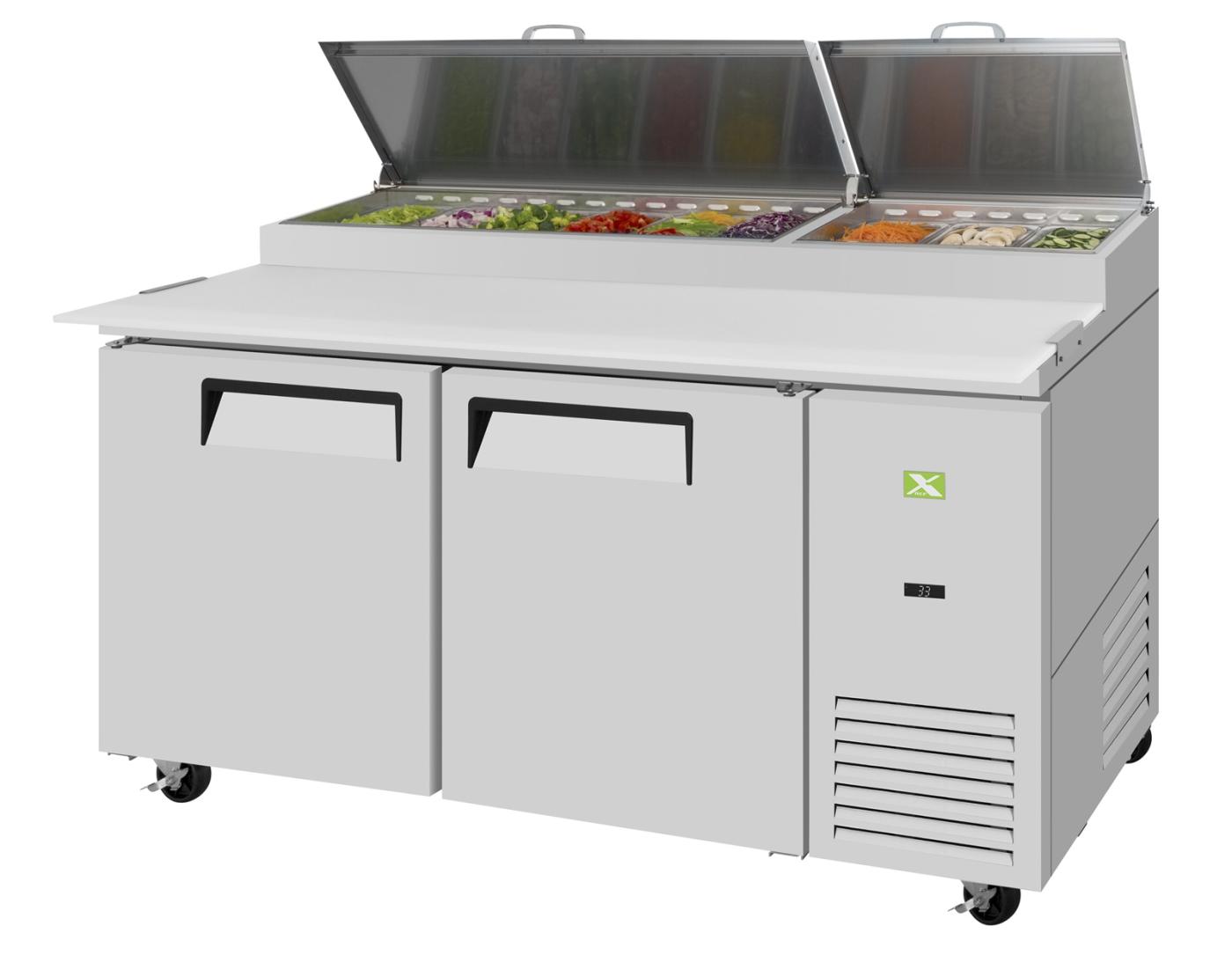 XPR-67-N 2 Door Pizza Prep Table Refrigerator