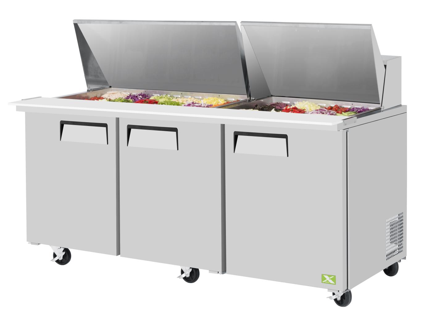 XST-72-30-N 3 Door Food Prep Table - Mega Top