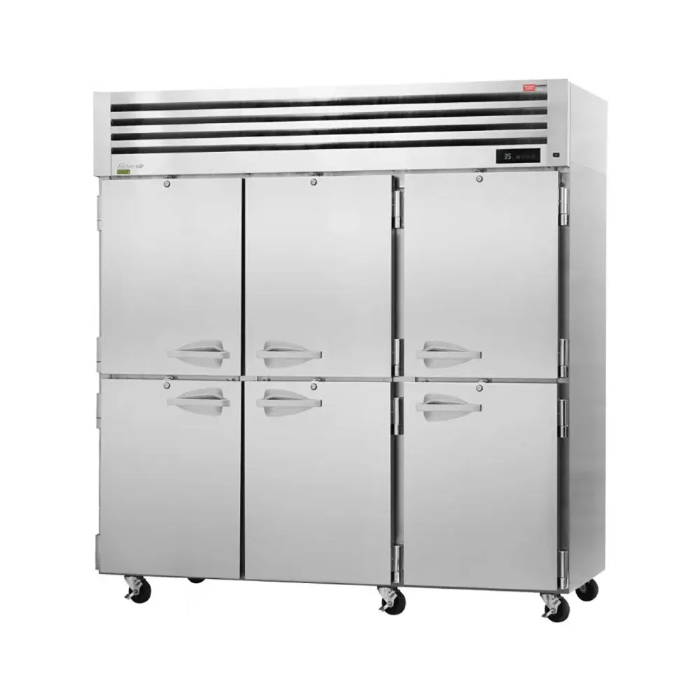 Turbo Air PRO-77-6R-N 77 3/4" Three Section Reach In Refrigerator, (6) Left/Right Hinge Solid Doors, 115v