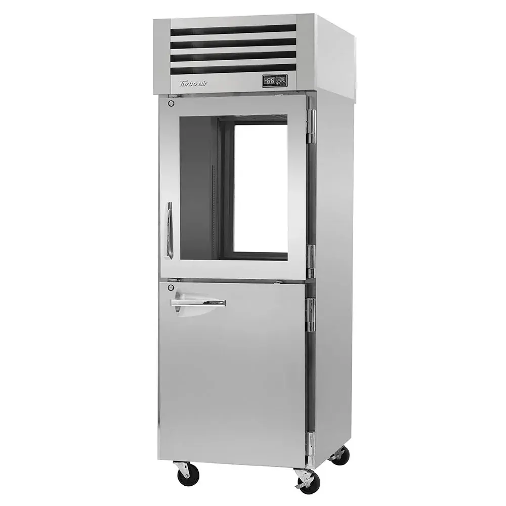 Turbo Air PRO-26R-GSH-PT-N 29" One Section Pass-Thru Refrigerator, (2) Glass Doors, (2) Solid Doors, Right Hinge, 115v