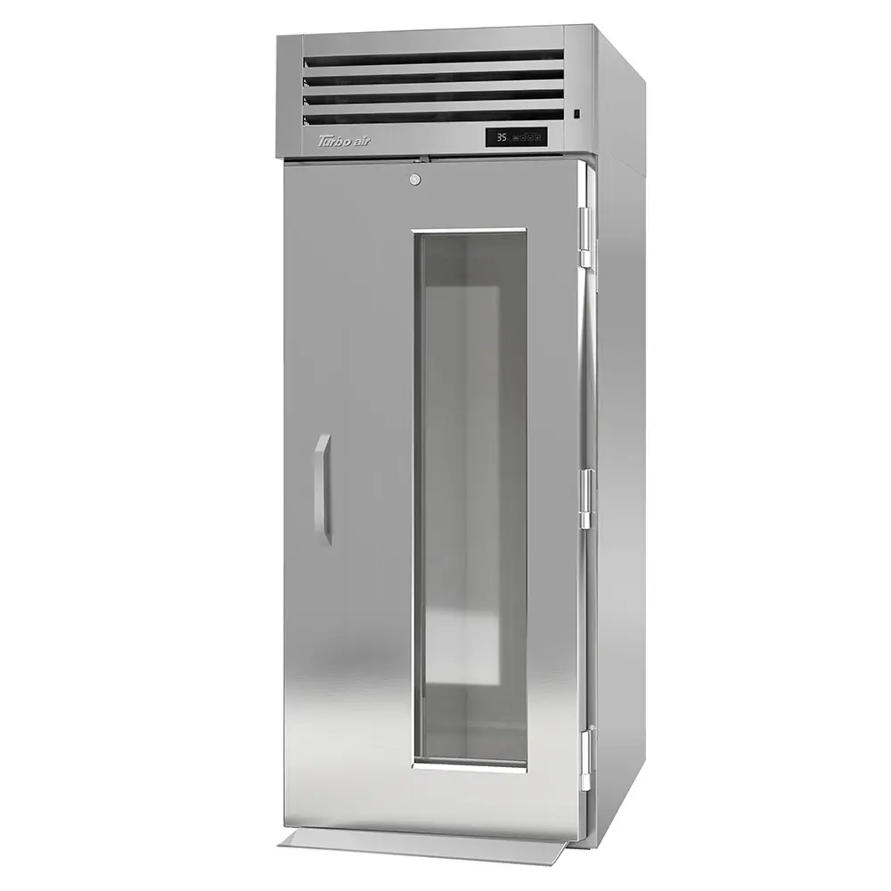 Turbo Air PRO-26R-G-RI-N 34" One Section Roll In Refrigerator, (1) Right Hinge Glass Door, 115v