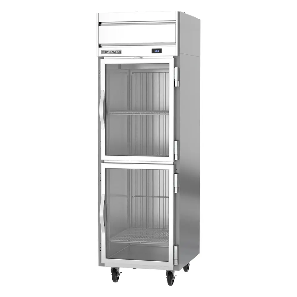 Beverage-Air HRS1HC-1HG 26" One Section Reach In Refrigerator, (2) Right Hinge Glass Doors, 115v