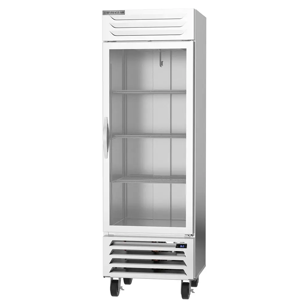 Beverage-Air RB19HC-1G 27 1/4" One Section Reach In Refrigerator - (1) Right Hinge Glass Door, 115v