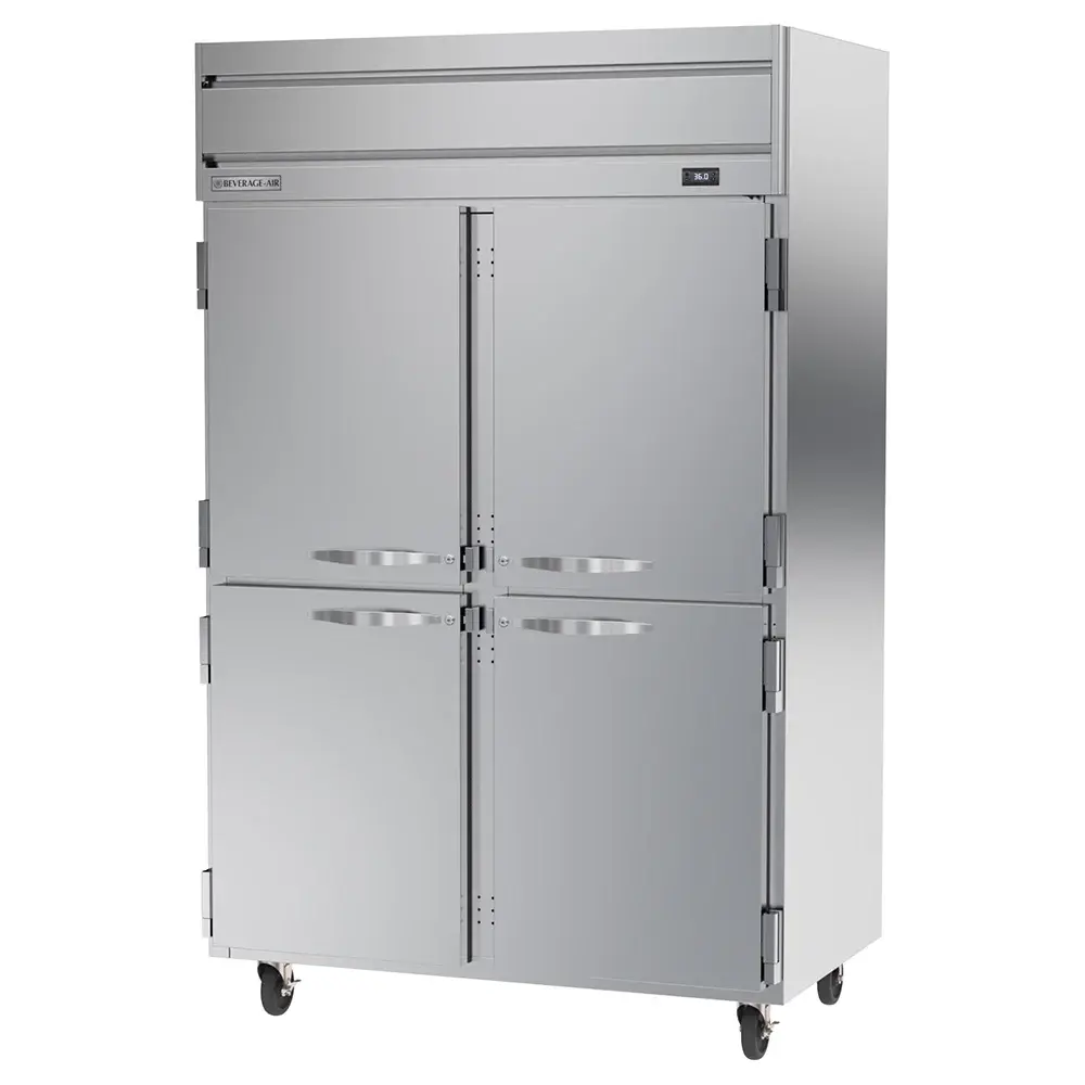 Beverage-Air HRPS2HC-1HS 52" Two Section Reach In Refrigerator, (4) Left/Right Hinge Solid Doors, 115v