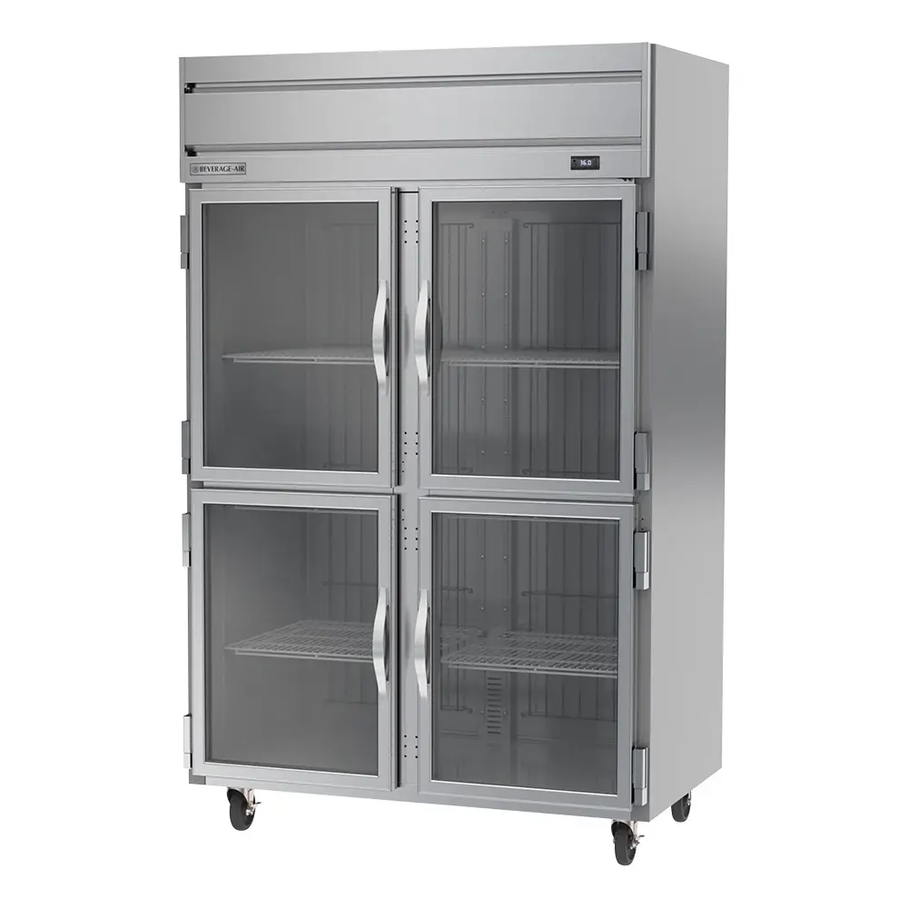 Beverage-Air HR2HC-1HG 52" Two Section Reach In Refrigerator - (4) Left/Right Hinge Glass Doors, 115v