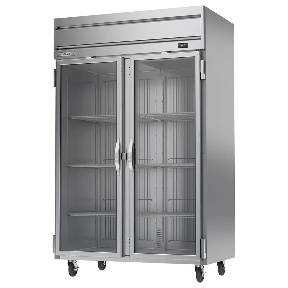 Beverage-Air HRS2HC-1G 52" Two Section Reach In Refrigerator, (2) Left/Right Hinge Glass Doors, 115v