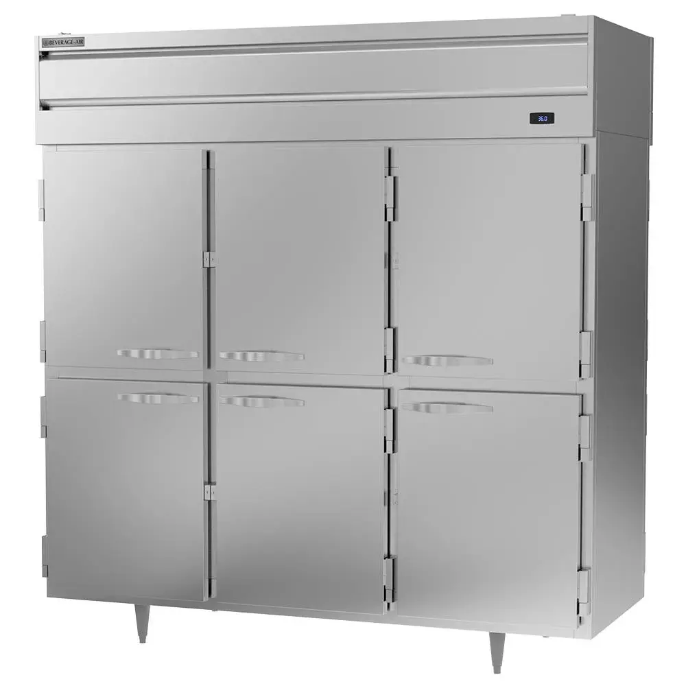 Beverage-Air PRD3HC-1AHS 78" Three Section Pass Thru Refrigerator, (12) Left/Right Hinge Solid Doors, 115v