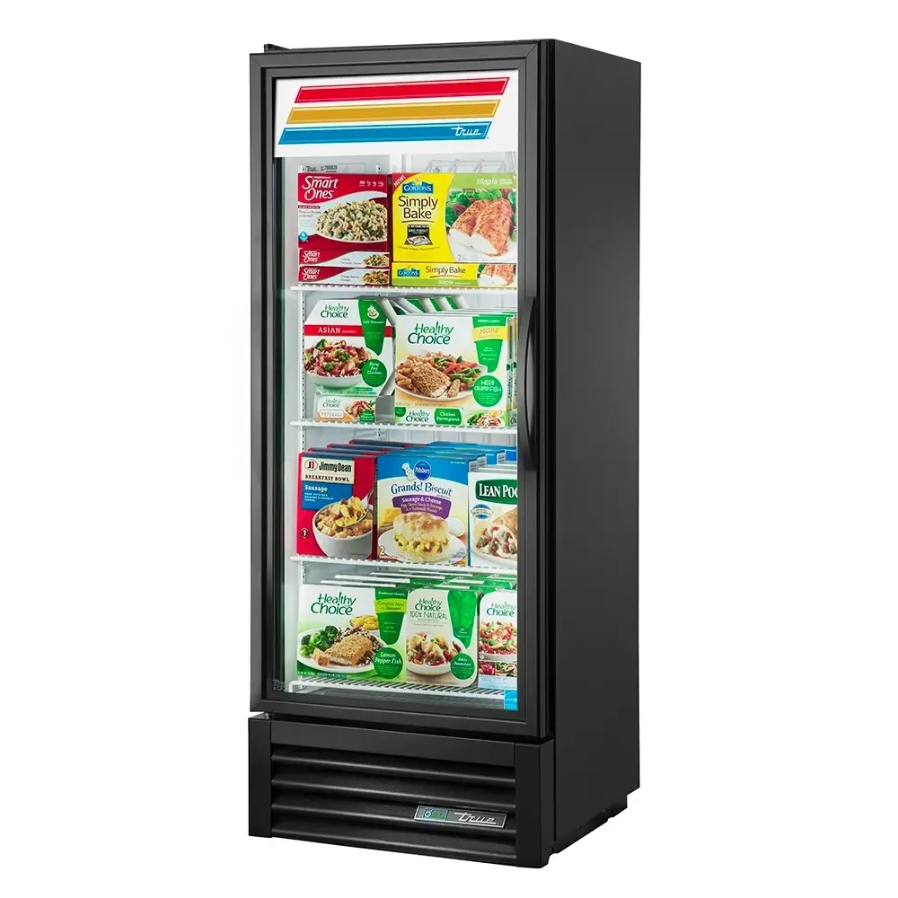 True GDM-12F-HC~TSL01 24 7/8" One Section Display Freezer w/ Left Hinged Swing Door - Bottom Mount Compressor, Black, 115v