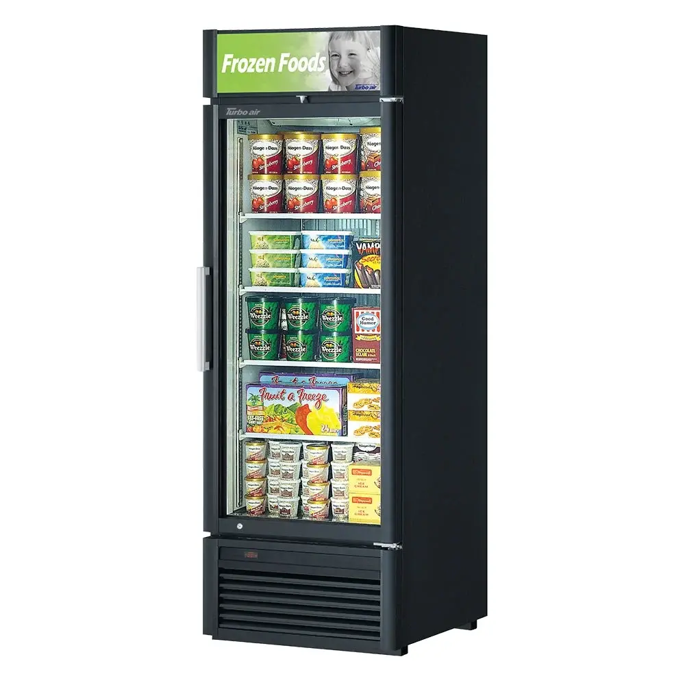 Turbo Air TGF-23SD-N 27" One Section Display Freezer w/ Swing Door - Bottom Mount Compressor, Black, 115v