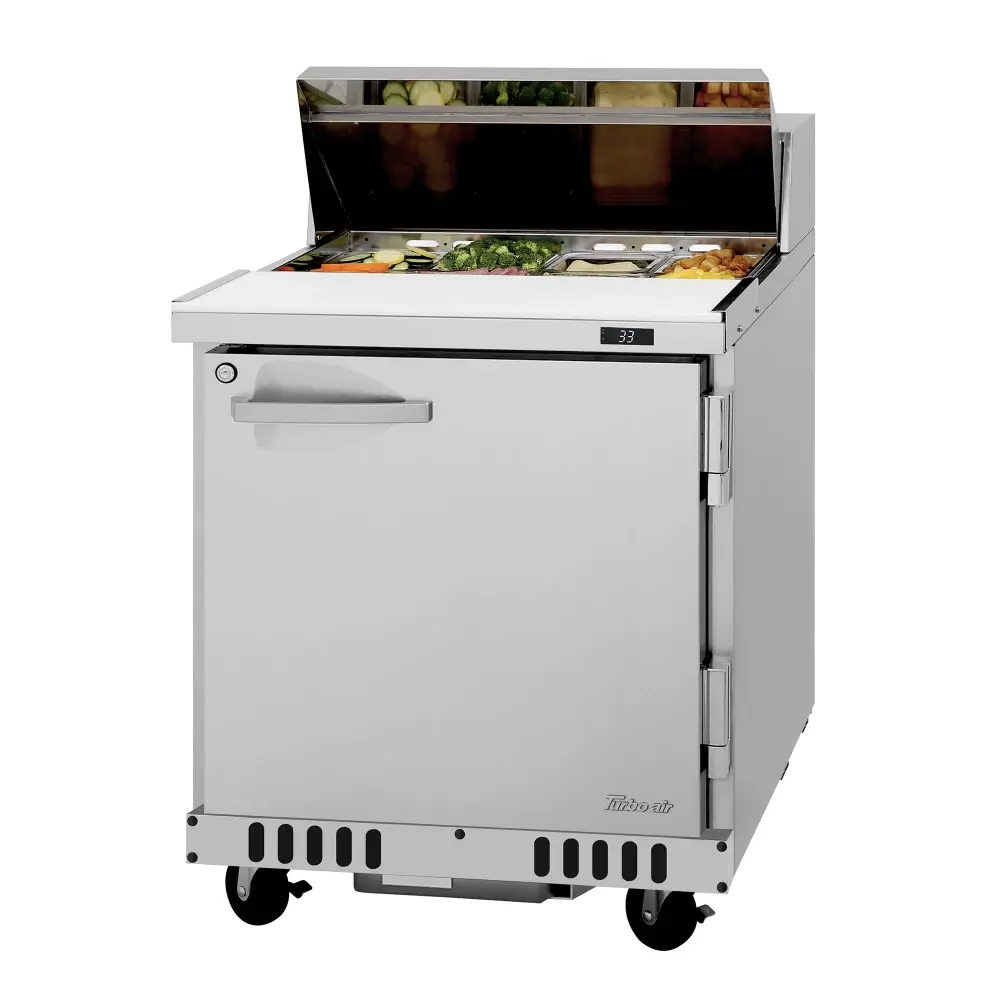 Turbo Air PST-28-FB-N-L 27 1/2" PRO Series Sandwich/Salad Prep Table w/ Refrigerated Base, 115v